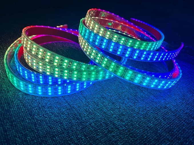 6PCS 5FT 1.14Meters 60" Triple Row RGB Dream Color Chasing LED Light Strips, Waterproof Underglow Kit with App & Remote Control, Compatible with Polaris Slingshot, Ryker, Trucks & SUV