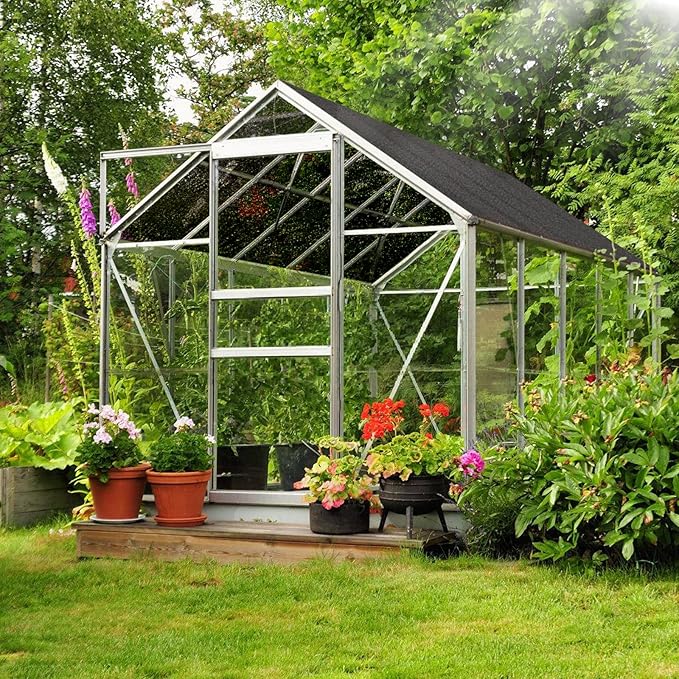 70% Shade Cloth, 6.5FTx6.5FT HDPE Mesh Tarp with Reinforced Grommets, Outdoor Sun Shade Net for Greenhouse, Plants, Garden, Pergola, Patio, Chicken Coop(6.5FT*6.5FT)