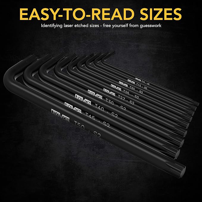 LEXIVON Premium Master HEX Bit Complete 32-Piece, SAE and Metric Socket Set + Master Wrench Key Set, 35-Piece Long Arm Ball End Hex Keys | 3-Pack Metric/SAE & Star