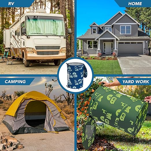 30 Gallon Collapsible Pop-Up Trash & Recycling Cans for RV's, Camping, Recycling, Yard Waste, Leaf Bag, Children Toy Bin (Trash & Recycling Cans)