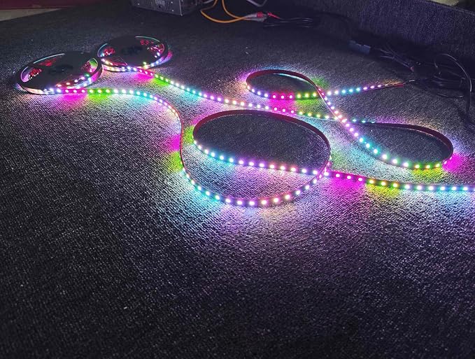 2PCS 16.5FT RGB Dream Color Chasing LED Light Strips Fit for Polaris Slingshot, Smoked Tinted Full Black Out PCB Accent Lights with App & Remote, IP65 Waterproof 33FT Total Underglow Kit