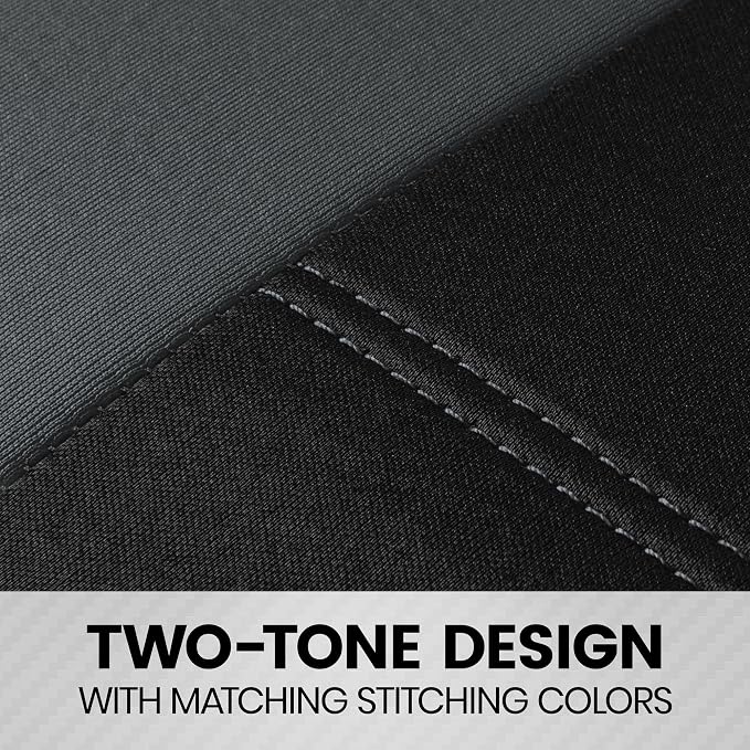 BDK carXS Charcoal Gray Two-Tone Car Seat Covers with Matching Back Seat Cover, Made to Fit Most Auto Truck Van SUV, Interior Car Accessories Full Set