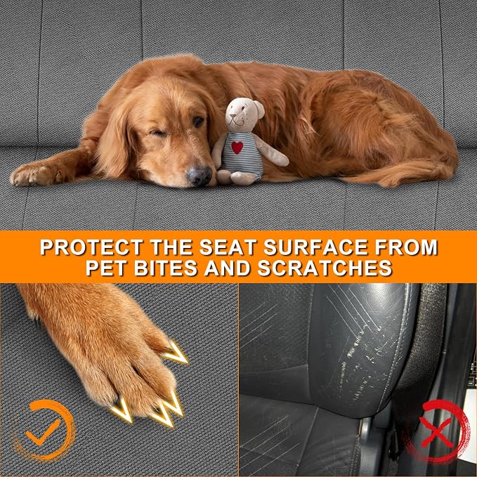 Truck Seat Cover Compatible with 1987-1991 Ford F150 Front Bench with Opening Armrest and Molded Headrest, Charcoal