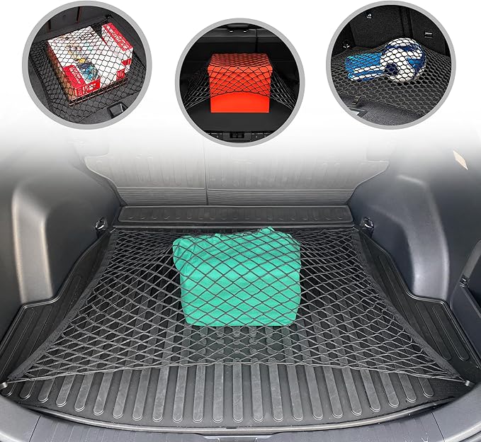 Envelope + Floor Style Trunk Mesh Cargo Net for Toyota RAV4 Hybrid Prime 2019-2024 - Car Accessories - Premium Trunk Organizer and Storage - Vehicle Carrier Organizer for Toyota RAV4