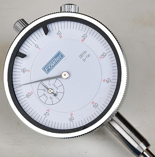 Fowler 52-520-485-0 Dial Indicator with Magnetic Back, 1" Travel, White Dial