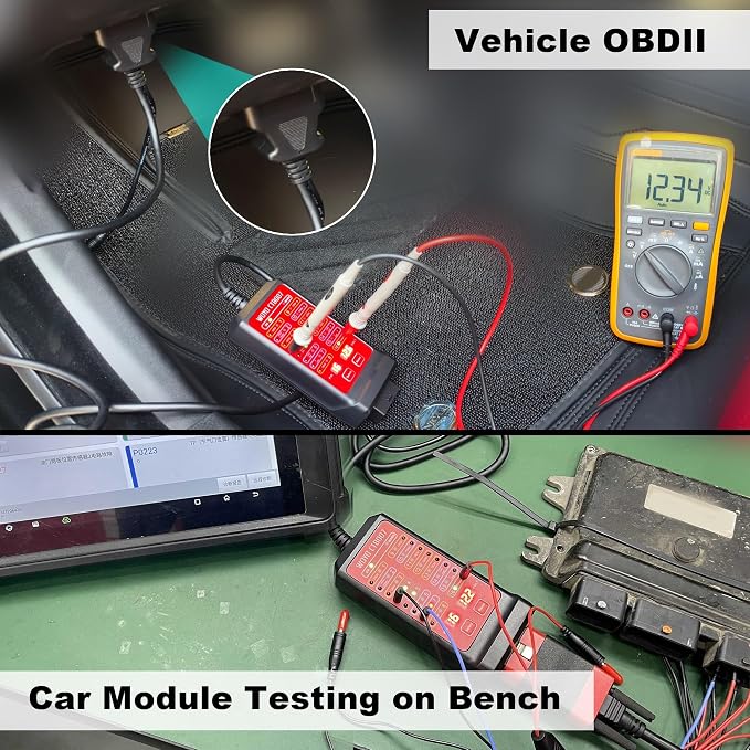 OBD2 Breakout Box, WOYO CTB007 12V/24V CAN Tester Box with 27 inches OBD Extension Cable, Digital VPP Voltage of 16 PINs, Automotive OBD2 Diagnostic Tool OBDII Protocol Communication Detector