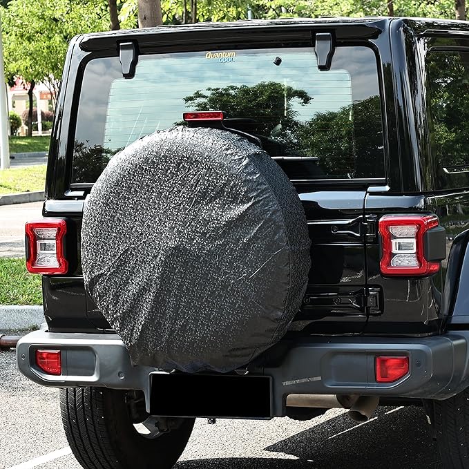 MOONET Tire Covers for RV Wheel (2 Pack Black), Oxford Waterproof UV Sun Protectors for Motorhome Boat Trailer Camper Van SUV, D99cm x H28cm for Diameter 36"-39"