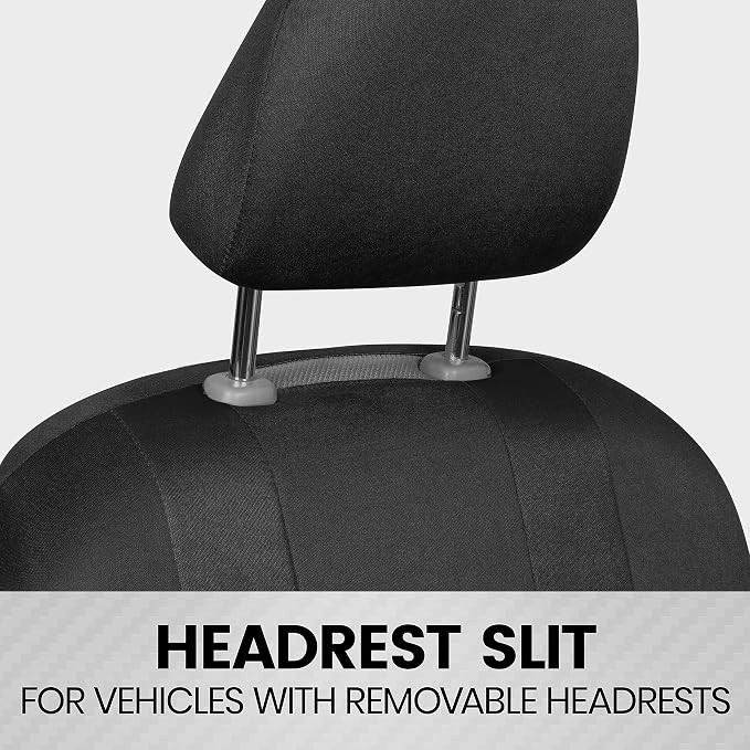 BDK carXS Seat Covers for Cars, Black Two-Tone with Matching Back Seat Cover, Made to Fit Most Auto Truck Van SUV, Interior Car Accessories, Full Set