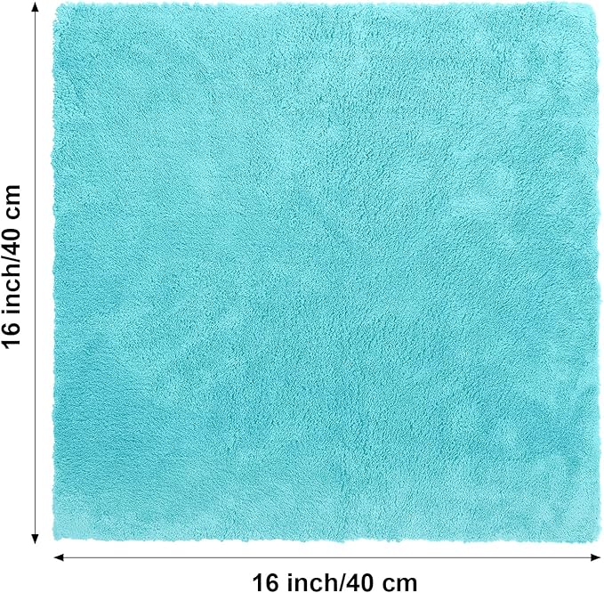 Shimeyao 30 Pcs Edgeless Microfiber Plush Towels for Cars Detailing Drying Wash Polishing Absorbent Cleaning Cloths, 500 GSM (16 x 16 Inch,Teal Blue)