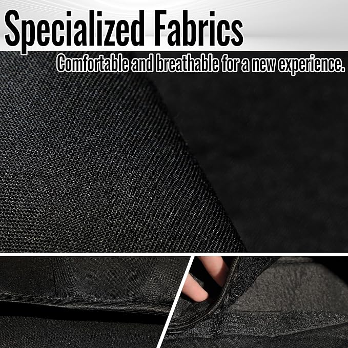 Front 60/40 Split Bench Seat Covers for Chevy Silverado Tahoe GMC Sierra 1995-2000 Front 60/40 Split Bench Seat with Opening Center Console Composite Fabric - Black
