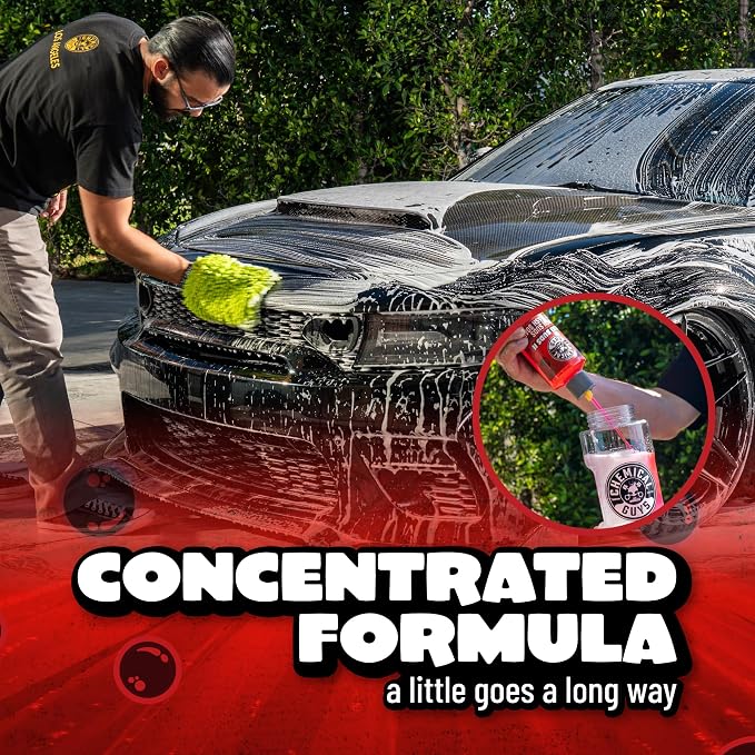 Chemical Guys CWS_101_16 Maxi-Suds II Foaming Car Wash Soap (Works with Foam Cannons, Foam Guns or Bucket Washes) Safe for Cars, Trucks, Motorcycles, RVs & More, 16 fl oz, Cherry Scent (Pack of 2)