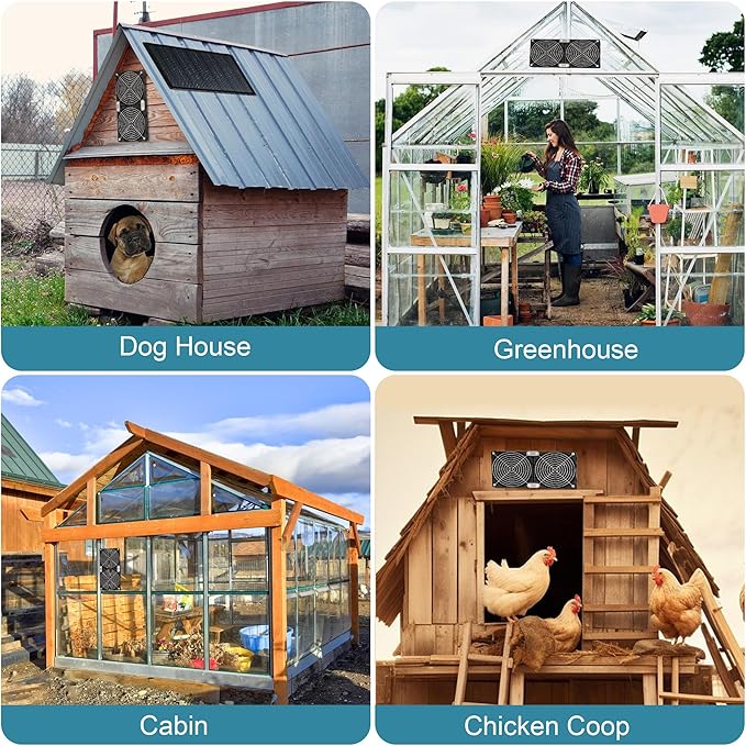 Solar Fan, 30W Solar Fan for greenhouses, Small Chicken coops, and pet Houses. IPX7 Waterproof Solar Panel Fan kit