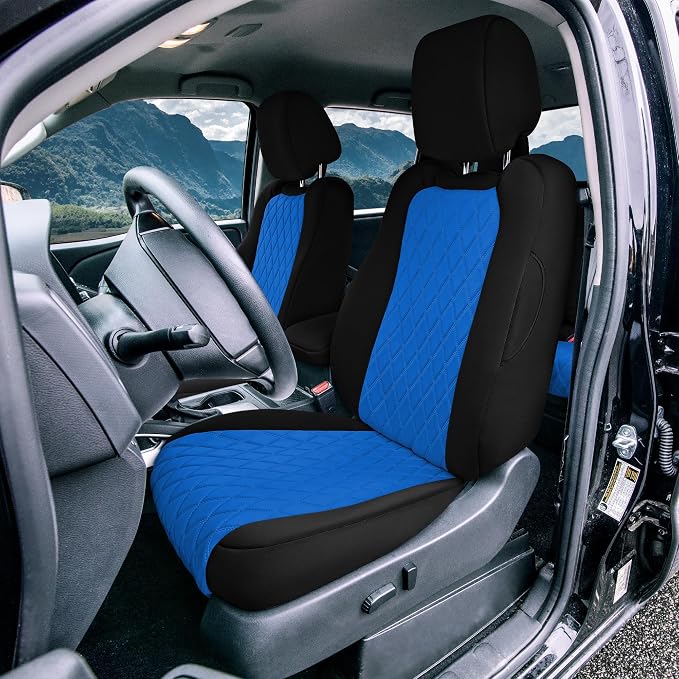 FH Group Custom Fit Car Seat Covers Specifically Made for 2022-2026 Nissan Frontier, Front Set Blue Ultraflex Neoprene Waterproof Automotive Seat Covers for Pickup Truck, Nissan Accessories