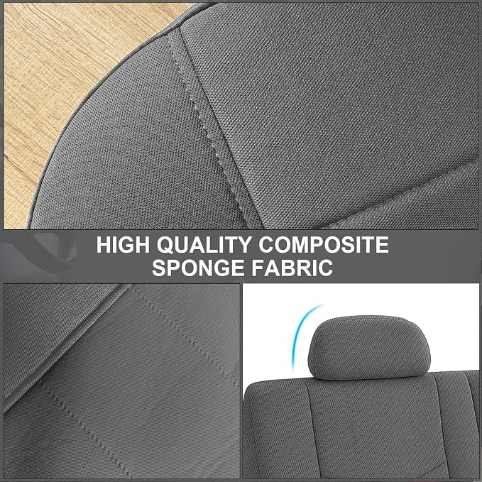SAPUBK Rear Beach Seat Covers Replace for 1999-2006 Chevy Silverado 1500 and GMC Sierra 1500 Bench Seat, Knitted Fabric Composite Soft Foam Lining Airmesh Breathable Seat Cover