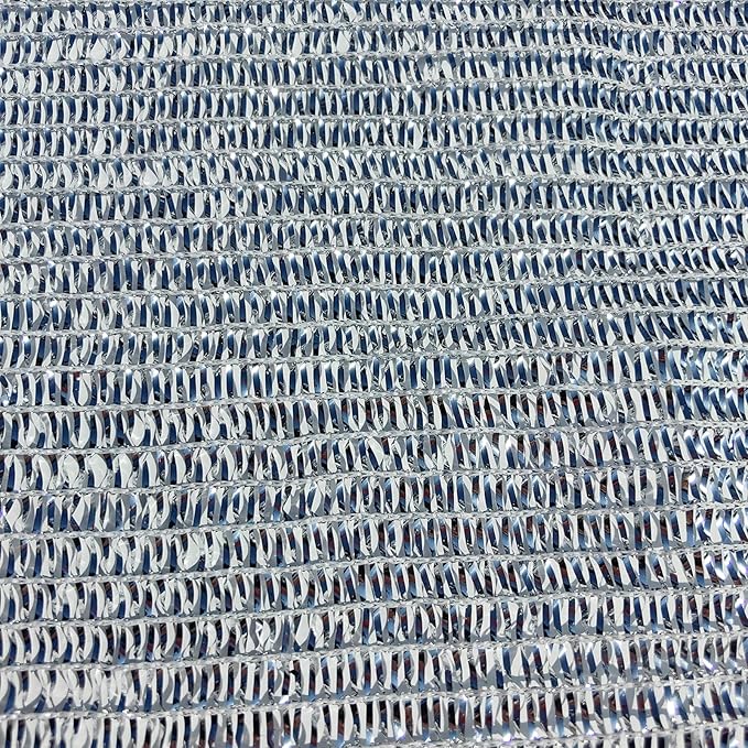 40% Aluminum Foil Shade Cloth Mesh No Grommets Silver Tarps Fabric Privacy Screen Pet Shade Car Cover Patio Garden Pergola Cover Canopy, Aluminum Shade Net Without Grommets, 6.5 FT x 6 FT
