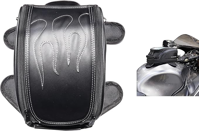 Universal Motorcycle Tank Bag Waterproof with Heavy Duty Strongest Magnetic Mount Gas Tank Bag Tool Bag Saddlebags for Harley Sportster Fatboy Dyna Softail Touring Honda Yamaha Suzuki Kawasaki