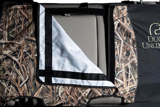 Ducks Unlimited Auto Seat Covers, Easy to Install Front and Bench Seat Covers for Car, Truck, and SUV, Mossy Oak Blades, Full Size Bench