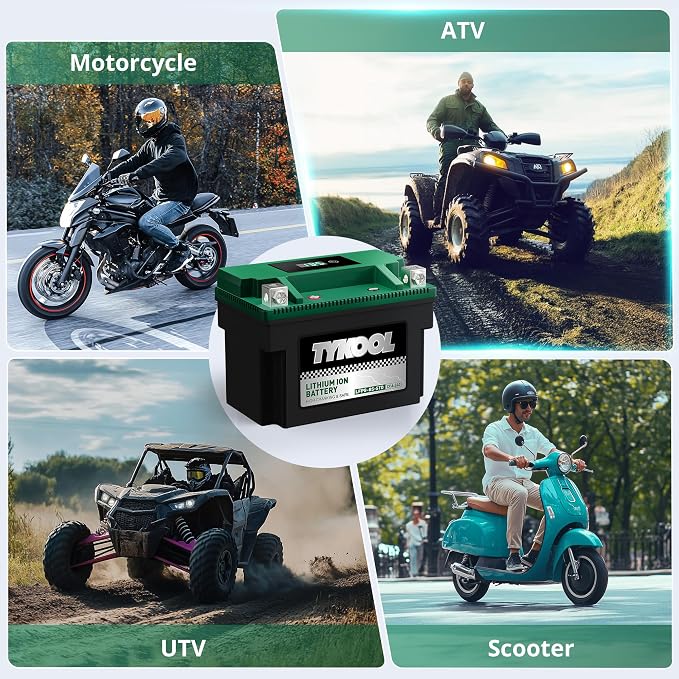 TYKOOL YTX9-BS -STD LiFePO4 Lithium Motorcycle Battery,12.8V,4Ah,240CCA 2X Cranking Amps,5X longer life,for ATV,UTV (Polaris 150cc),BMW (310cc,650cc,1000cc),Honda,Kawasaki,Suzuki
