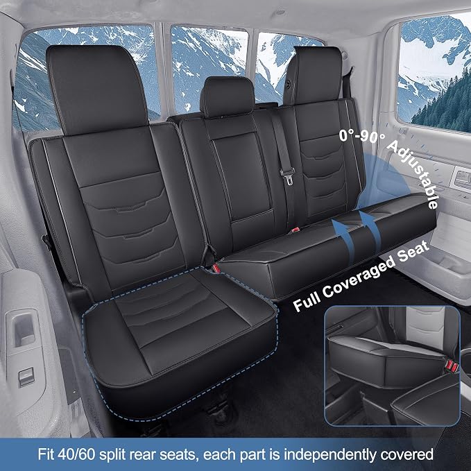 for Ford 2025 2026 F150 Seat Covers 2009-2026 F250 F350 F450 2017-2026 Premium Handmade Leather Waterproof Fits Not Only SuperCrew Lightning King Ranch Platinum Tremor SVT Raptor