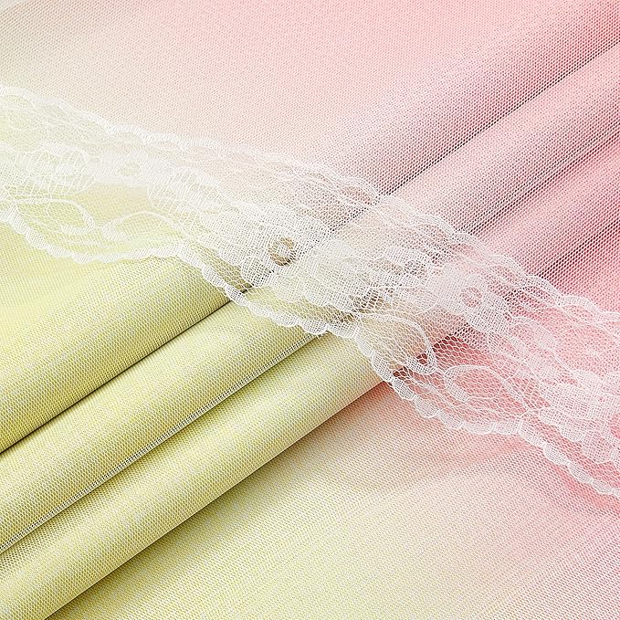 XiDi Girls Blackout Curtains for Bedroom 96 Inch Length 2 Panels Pink Yellow Purple Rainbow Blackout Curtains with Sheer Overlay for Little Girl Kids Room Decor Living Room Grommet Drapes 52W x 96L