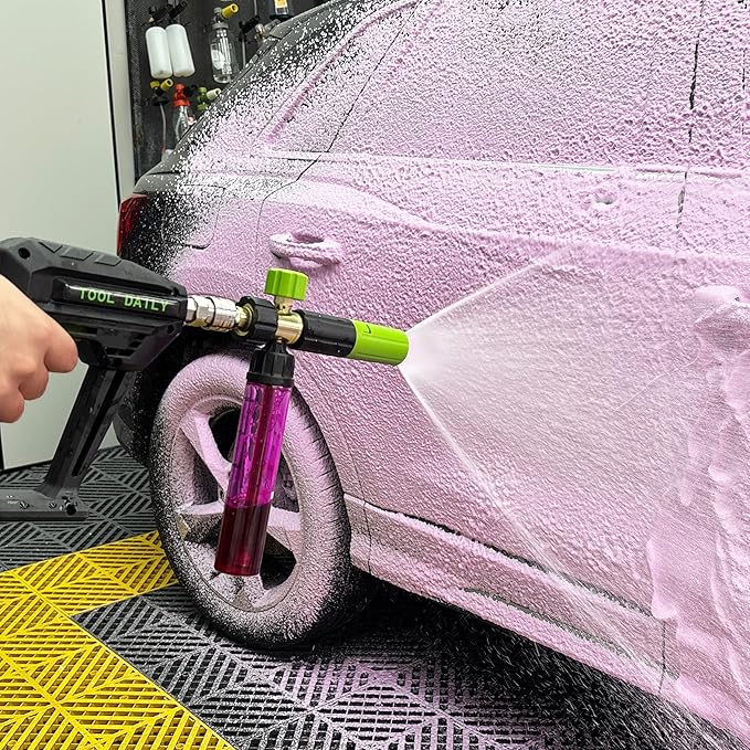 Tool Daily Short Pressure Washer Gun with Mini Foam Cannon, 1.1 mm Orifice for Foam Cannon and Foam Maker