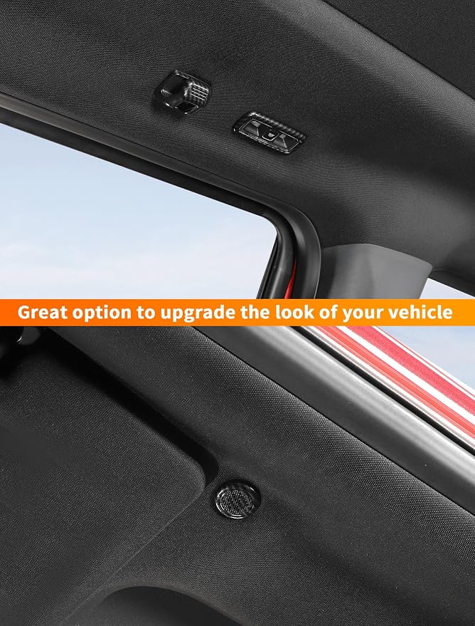Savadicar 5-Piece Overhead Interior Trim Set for 2021-Present Ford F150, Carbon Fiber Finish Roof Overlay Accent, Interior Decorative Accessories