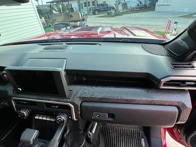 Dashboard Cover for Toyota 4Runner 2025 2026 Interior Accessories 8inch&14inch Display Center Consoles ABS Frame Trim (Black Wood, Dashboard Cover for 4Runner)