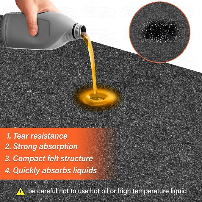 22 x 8.8FT Extra Large Garage Floor Mat, Waterproof Backing Garage Mat,Premium Oil Leaks Absorbent Oil Spill Mat,Reusable, Washable, Protects Floor from Spills, Drips, Splashes and Stains