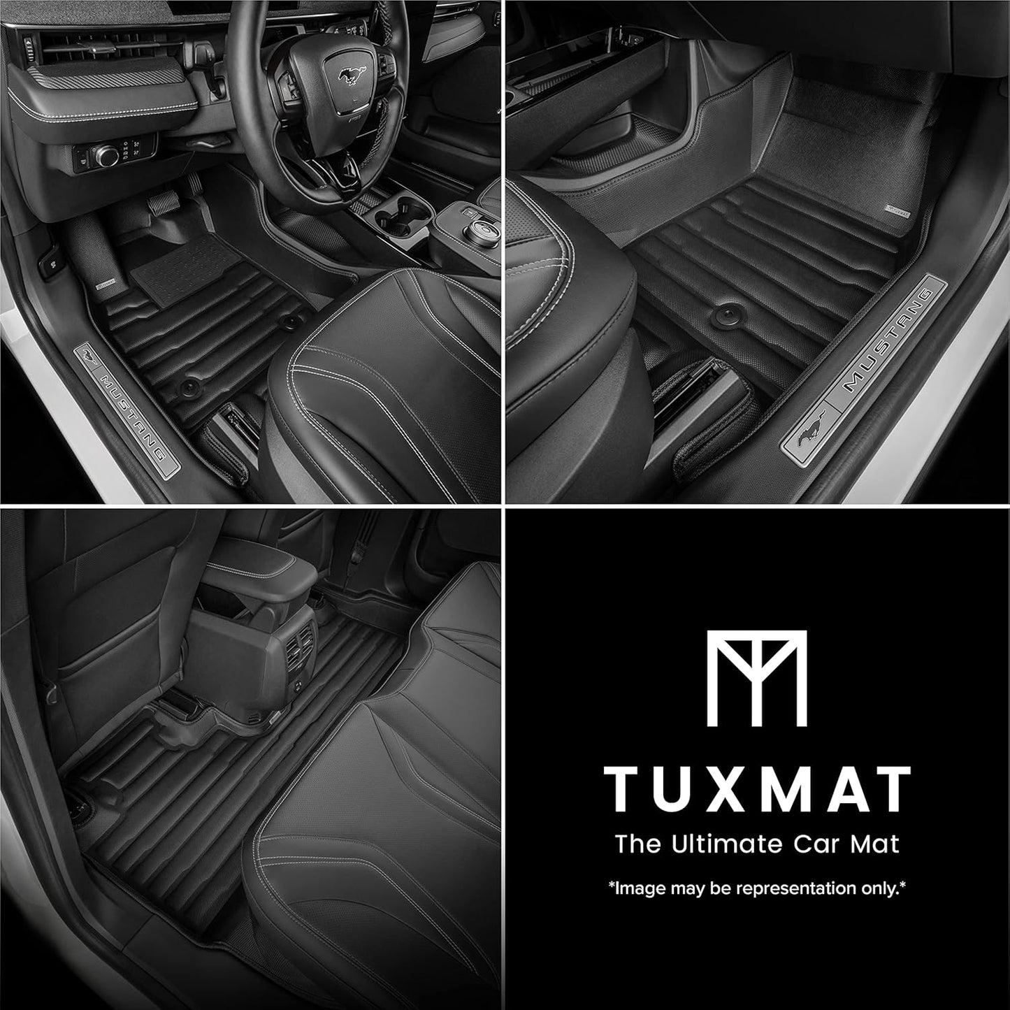 TuxMat - for Mercedes-Benz GLC 2023-2026 Models - Custom Car Mats - Maximum Coverage, All Weather, Laser Measured - This Full Set Includes 1st and 2nd Rows