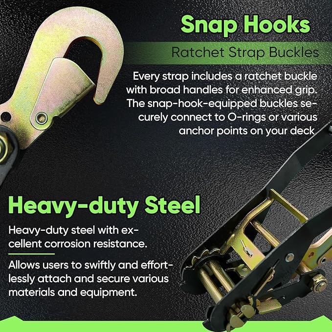 4 Pack Car Tie Down Straps for Trailers - 2" x 96" - 9900LBS Break Strength - Tire Ratchet Strap with Snap Hooks - Adjustable Wheel Straps for Hauling UTV, SUV, Truck, Any Cars