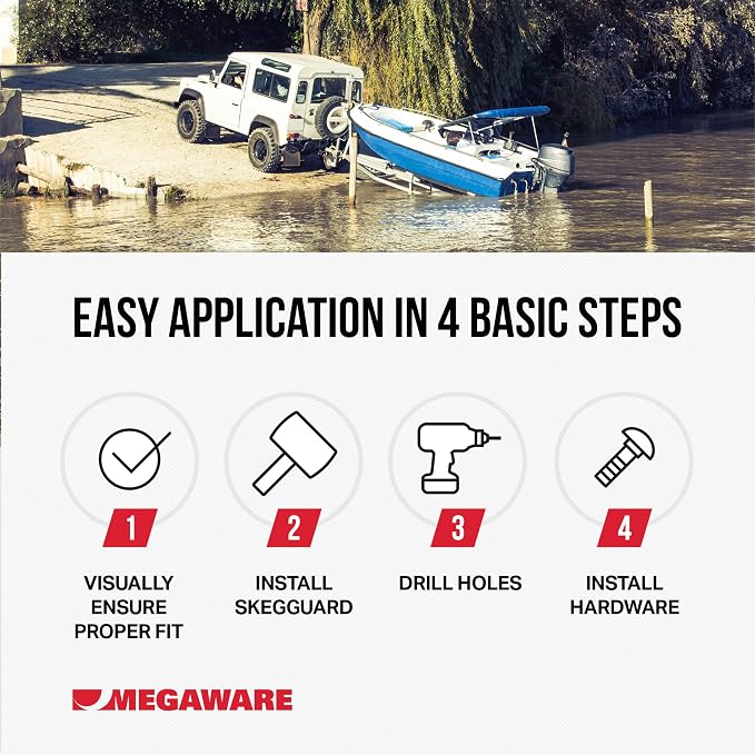 MEGAWARE KEELGUARD 27261 SKEGGUARD Fix Broken Motor Skeg, Prevent Damage | Protects skeg from wear and minor impacts, restores function to damaged or broken skegs, 316-Stainless steel with drain