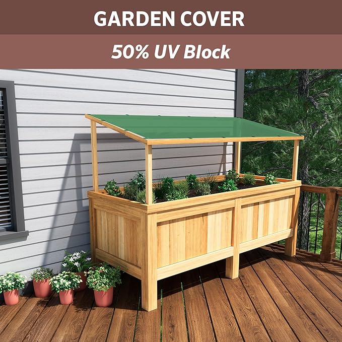 Coolaroo 50% UV Block Garden Shade Cloth for Plants - Tear-Resistant Breathable Shade Fabric for Greenhouses, Seedlings & Early Growth, 12ftx50ft Roll, Forest Green