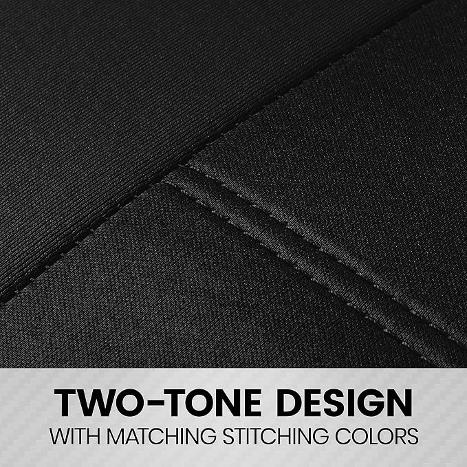 BDK carXS Seat Covers for Cars, Black Two-Tone with Matching Back Seat Cover, Made to Fit Most Auto Truck Van SUV, Interior Car Accessories, Full Set