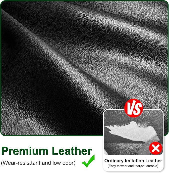 2 Front Custom Seat Covers for Ford F150 2009-2024 2025 2026,F250 F350 F450 2017-2026,Waterproof Faux Leather Truck Seat Covers for Crew Cab XL XLT Lariat King Ranch Platinum,Black