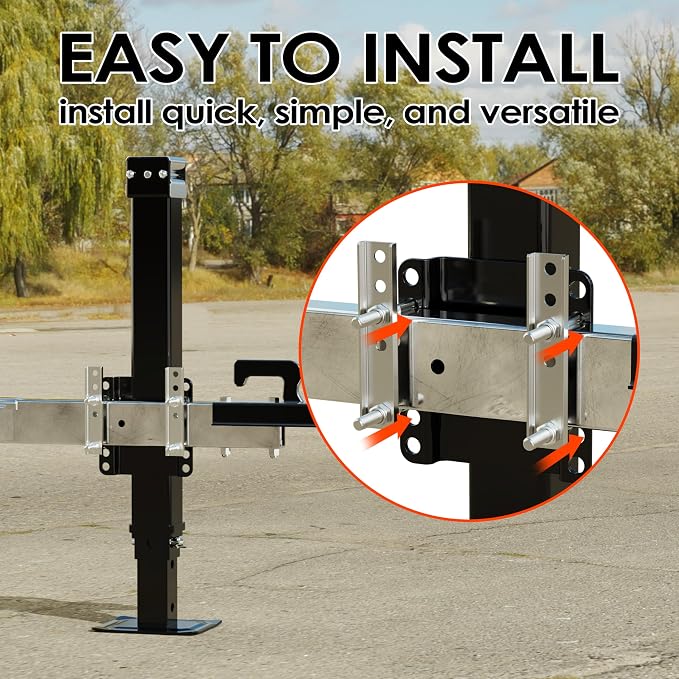 YOMILINK Upgrade 8000 lbs Trailer Jack, Drill Jack, Bolt-On, 28.6" Vertical Travel, Heavy Duty, Adjustable Drop Leg, for Utility Trailer, Yacht, Boat
