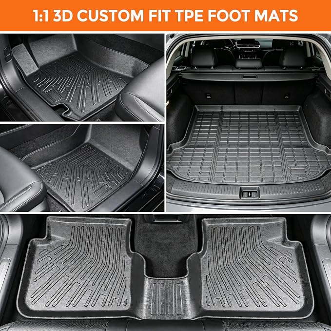 Floor Mats for Subaru Forester 2009-2013 (Not for Hybrid), Heavy Duty TPE All Weather Protection, Waterproof Non-Slip Black Car Liners (Two-Row Floor Mats & Cargo Liner)