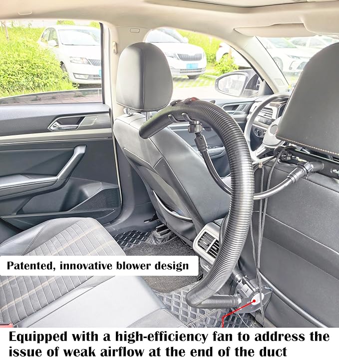 Car AC Vent Extender for Backseat, Universal Air Flow Extension for Most Cars SUVs, Rear Seat Cooling Vent Extension for Kids Pets and Passengers, 78.8 Inch long