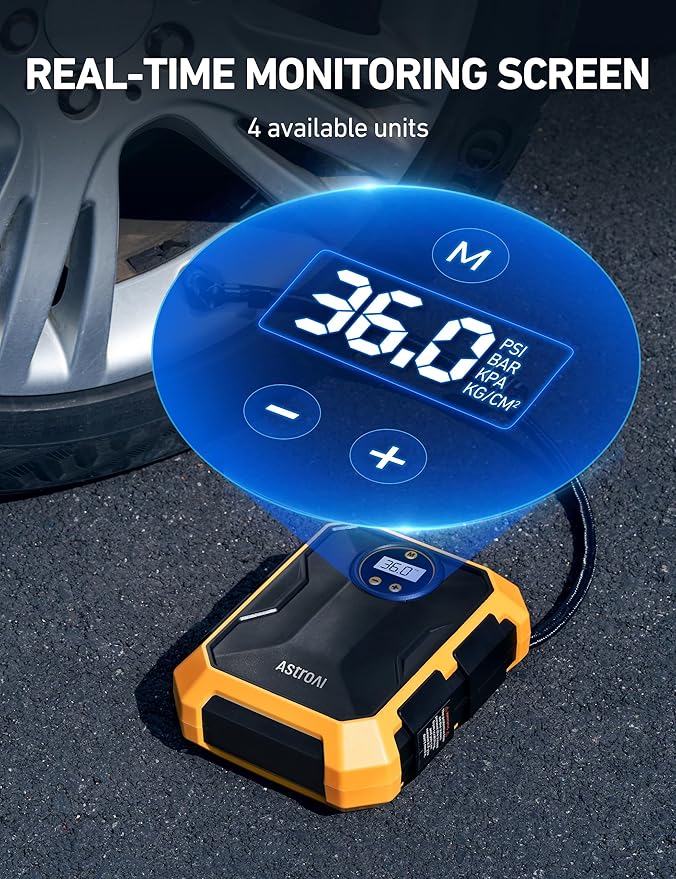 AstroAI Air Compressor Tire Inflator+AC to DC Converter+Cigarette Lighter Extension Cord