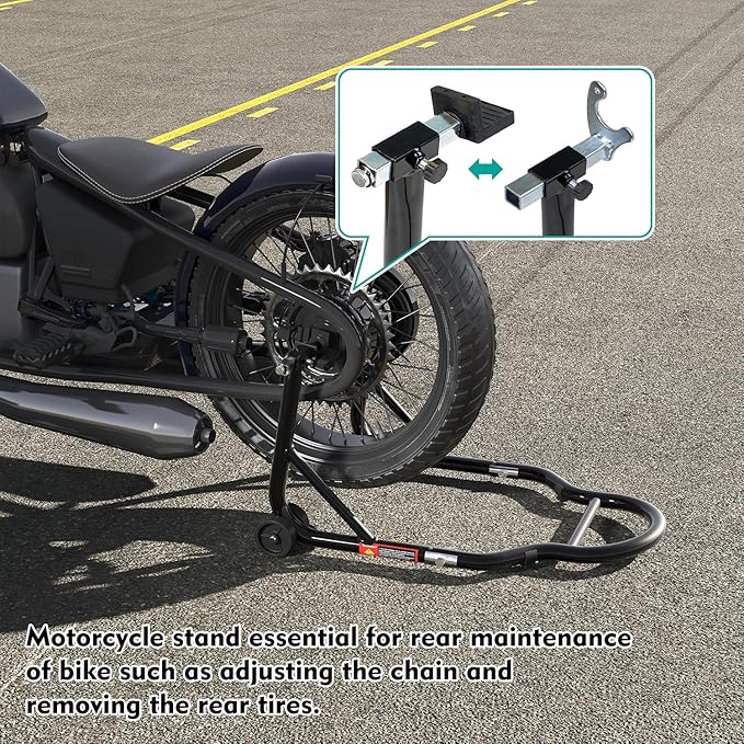Donext Motorcycle Stand 850LB Sport Bike Rear Wheel Lift Swingarm Paddock Stands Black, Fit for BMW Yamaha Honda Kawasaki Suzuki, with U+L Forks