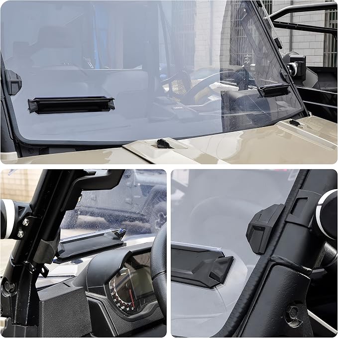SAUTVS Full Windshield for Polaris Ranger XP 1000/ Crew/ Diesel/ XP 900 2017-2026 Accessories, Clear Dustproof Durable Hard Coat Poly Vented Full Windshield, Replace #‎2883266