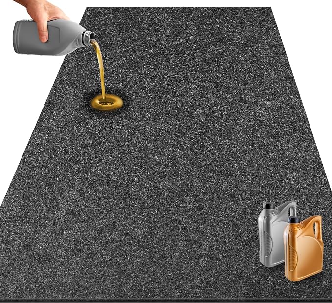 Garage Floor Mats for Under Car,6.6x8.5 FT Oil Spill Mat,Oil Absorbent Golf Cart Parking Mat,Protect Floors from Oil Drips, Spills, Stains and Splatters