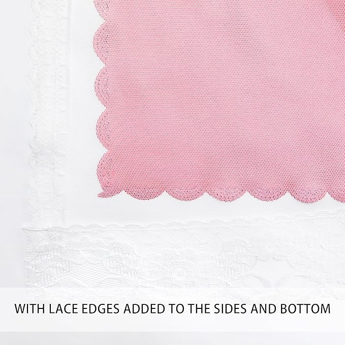 XiDi Pink Curtains with Sheer Overlay for Girls Bedroom 2 Panels Blackout Double Layer Curtains 54 Inches Length for Kids Princess Nursery Room Star Cut Out Grommet Small Window Drapes W34 X L54