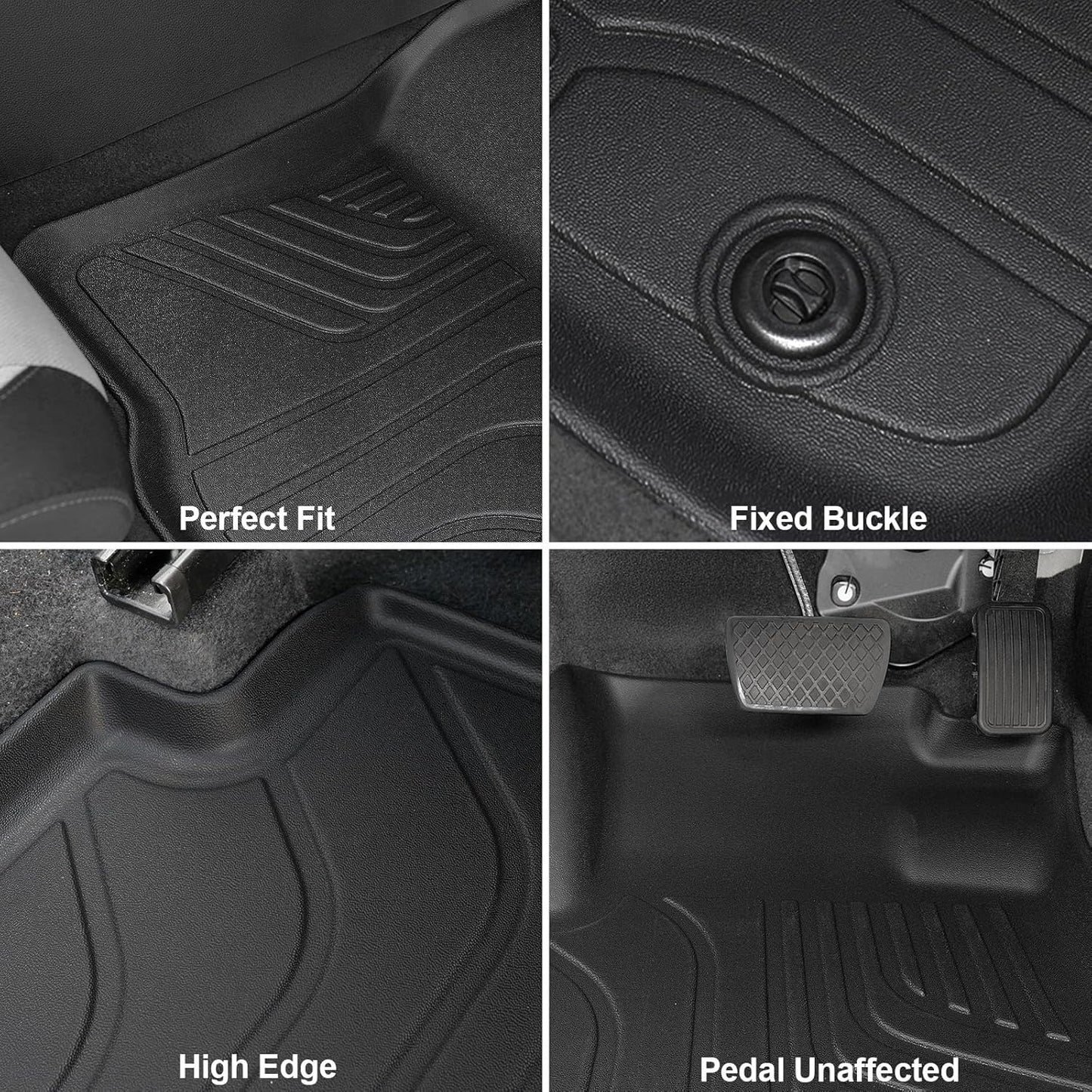 Floor Mats Set for Honda CRV 2026 2025 2024 2023 Accessories(Hybrid & Gasoline), Full Coverage All Weather Floor Mats Cargo Mat with Backrest Protectors & Door Sill Guards