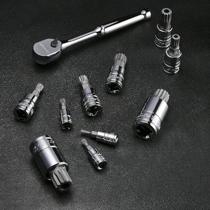 EPAuto 10-Piece XZN Triple Square Spline Bit Socket Set