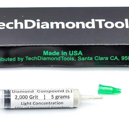 TechDiamondTools Kit of 3 Diamond Lapping Paste Polishing Compound USA Made 800 1500 2000 Grit Lapping Compound for Rock Glass Metal Jewelry Resin Marble with 10% of Diamond Powder