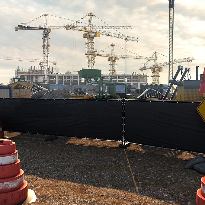 ColourTree Customized Size Fence Screen Privacy Screen Black 4' x 131' - Commercial Grade 170 GSM - Heavy Duty - 3 Years Warranty - Cable Zip Ties Included