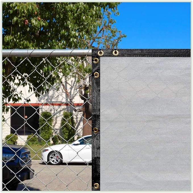 ColourTree Customized Size 6' x 65' Gray Fence Screen Privacy Screen - Commercial Grade 170 GSM - Heavy Duty - 3 Years Warranty - Cable Zip Ties Included
