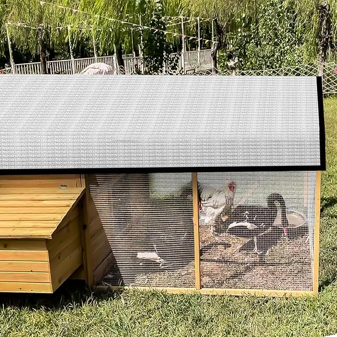 Shade Cloth-Thickened and Encrypted 80% Aluminum Shade Cloth for Greenhouse Balcony Garden,Outdoor Pergola,Lawn,Cars.Easy Hanging with Edges and Holes,Silver Heat Reflective Tarp