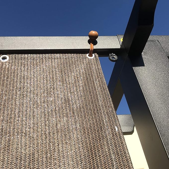 Alion Home Sun Shade Privacy Panel with Grommets and Hems on 4 Sides for Patio, Awning, Window, Pergola or Gazebo - Mocha Brown (8' X 18')