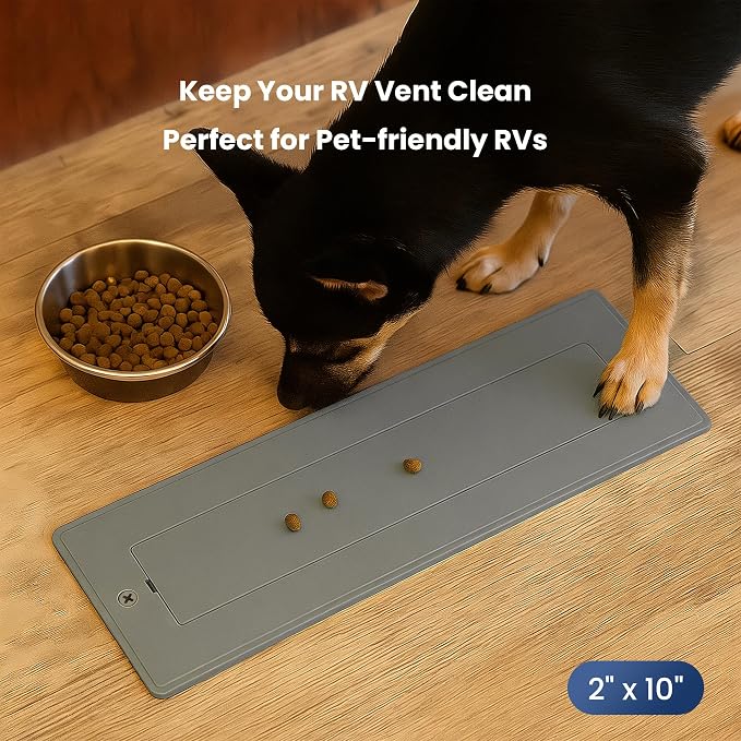 Safoner Aluminum RV Floor Register 2"x10" with Removable Cover, Lightweight Durable Camper Essential, Pet-Friendly RV Vent Accessories for Inside, 2 Pack-Gray